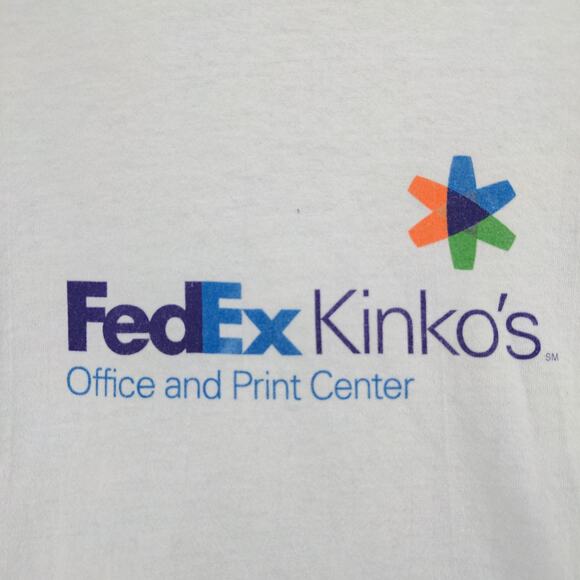 Vintage FedEx Kinko's Office and Print Center T Shirt Size 2XL White Logo - Picture 10 of 13